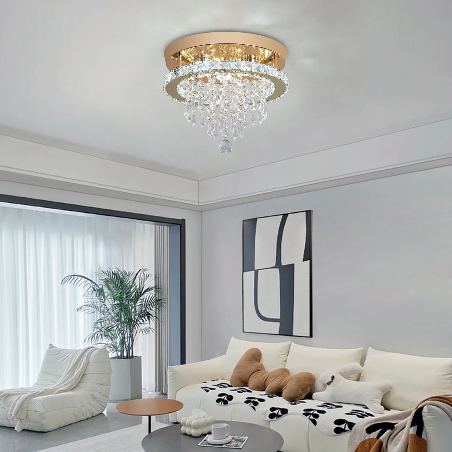 VETRULUS Luxury Crystal Chandelier Ceiling Led Light