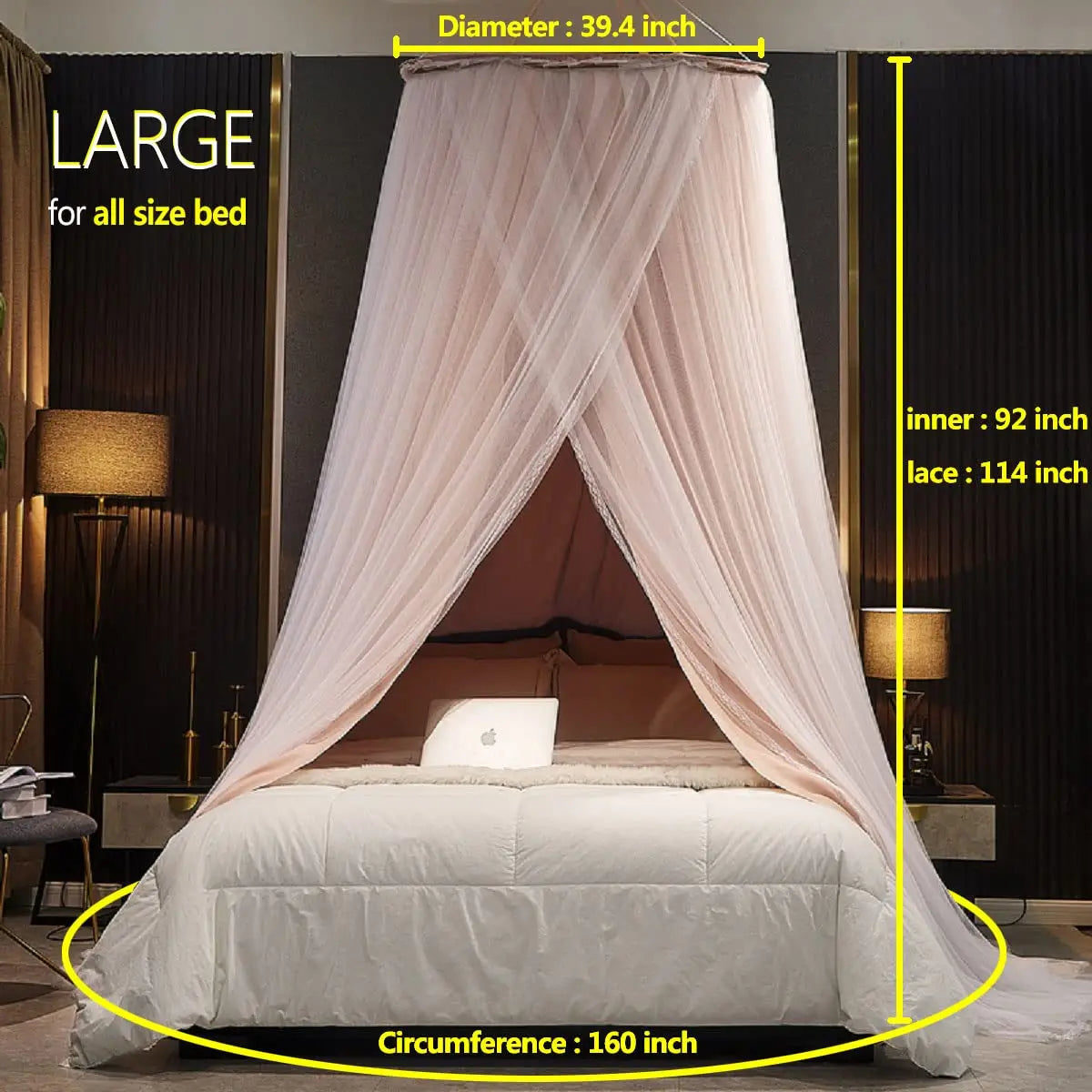 Battilo Double Layer Bed Canopy And Round Dome Mosquito Net