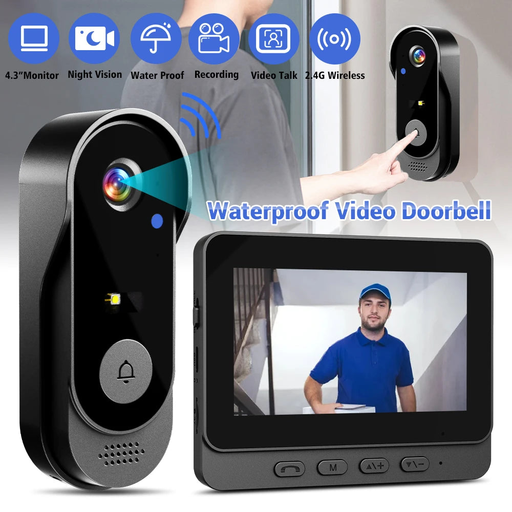 Wireless Video Doorbell Camera with WiFi Night Vision Motion Detection