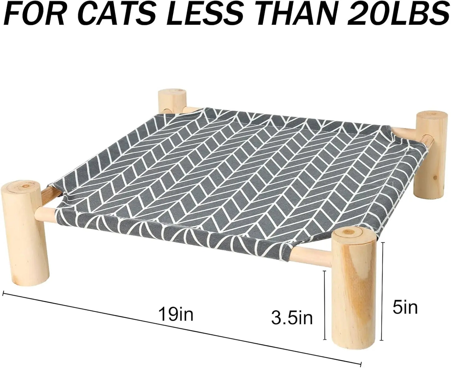 Elevated Pet Bed for Dogs and Cats with Wood Frame