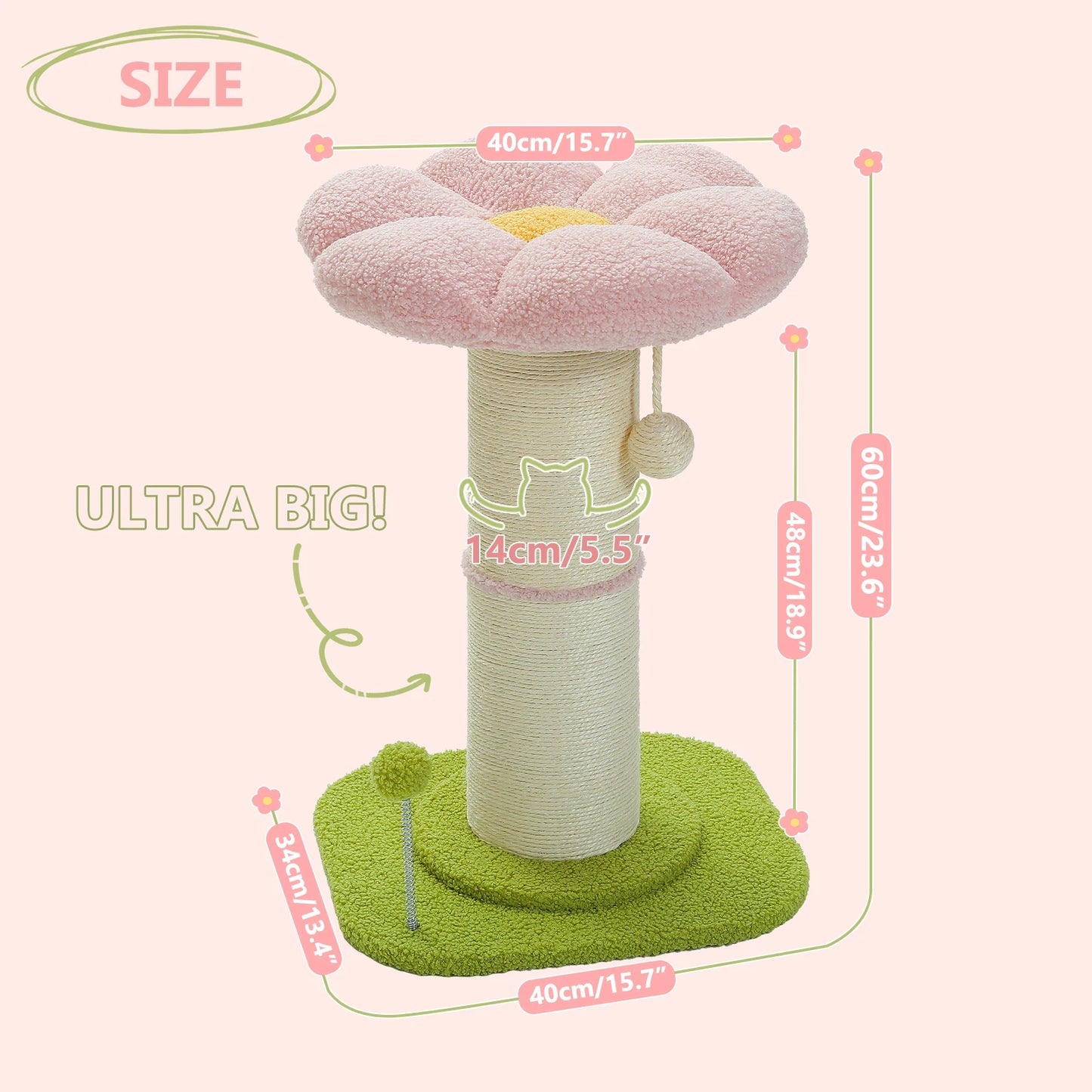 PAWZ Road Flower Cat Tree Scratching Post For Indoor Use