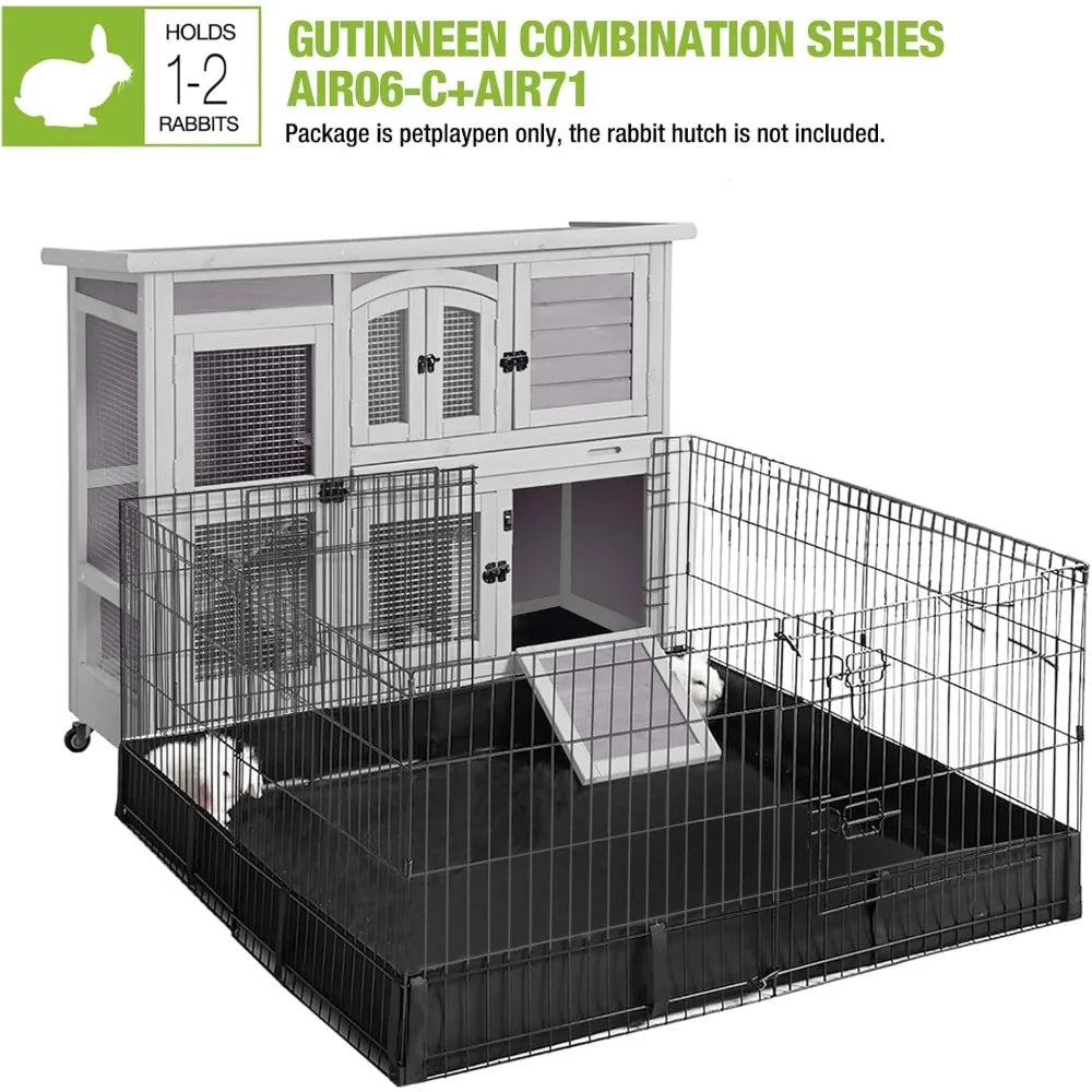 Rabbit Hutch Indoor Outdoor Bunny House On Wheels Durable