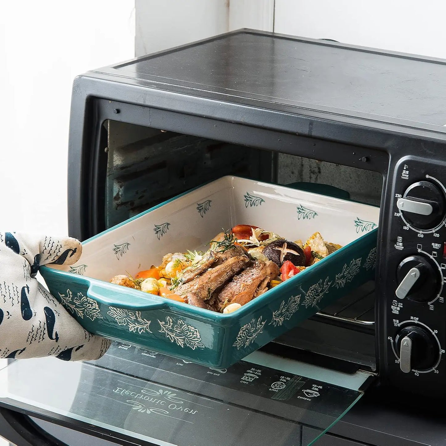 Three Piece Ceramic Bakeware Set Lasagna Pan Casserole