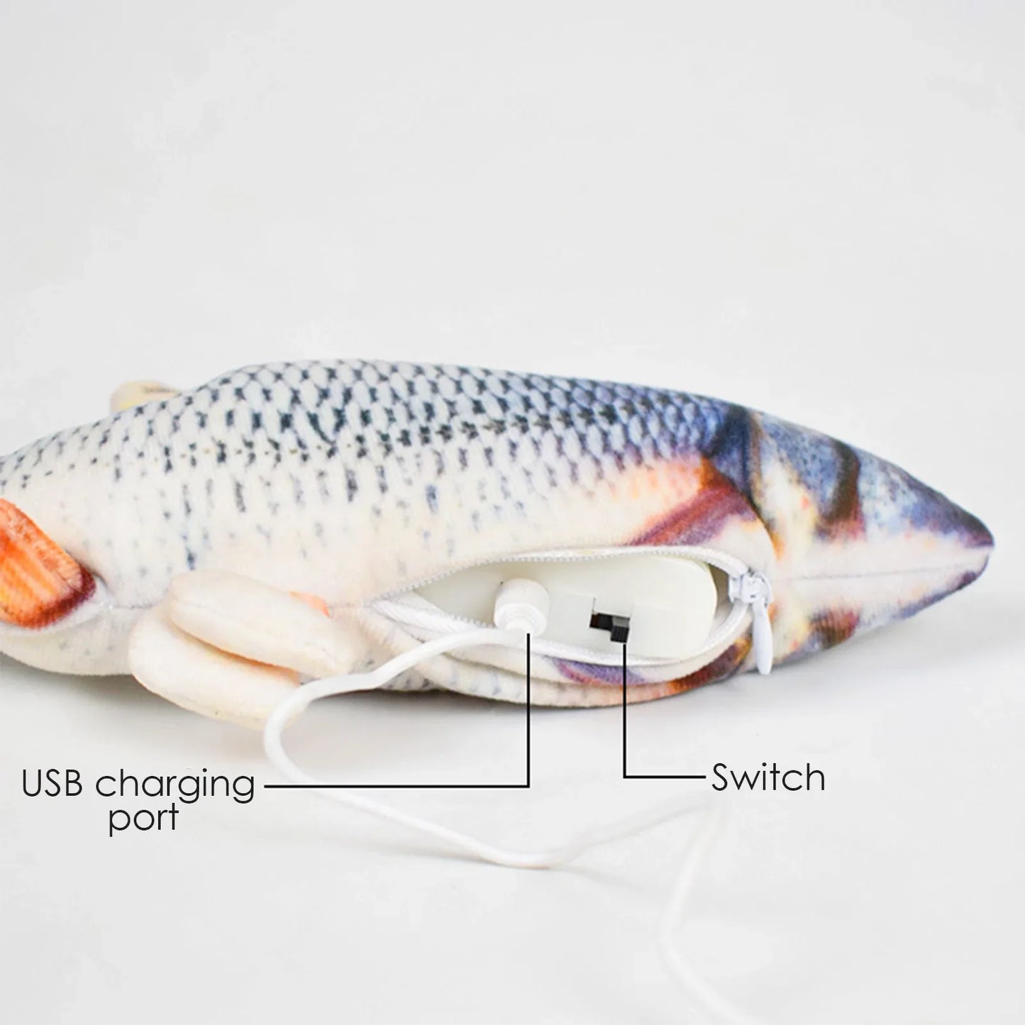 Interactive USB Charger Fish Cat Toy Electric Floppy Chew Toy