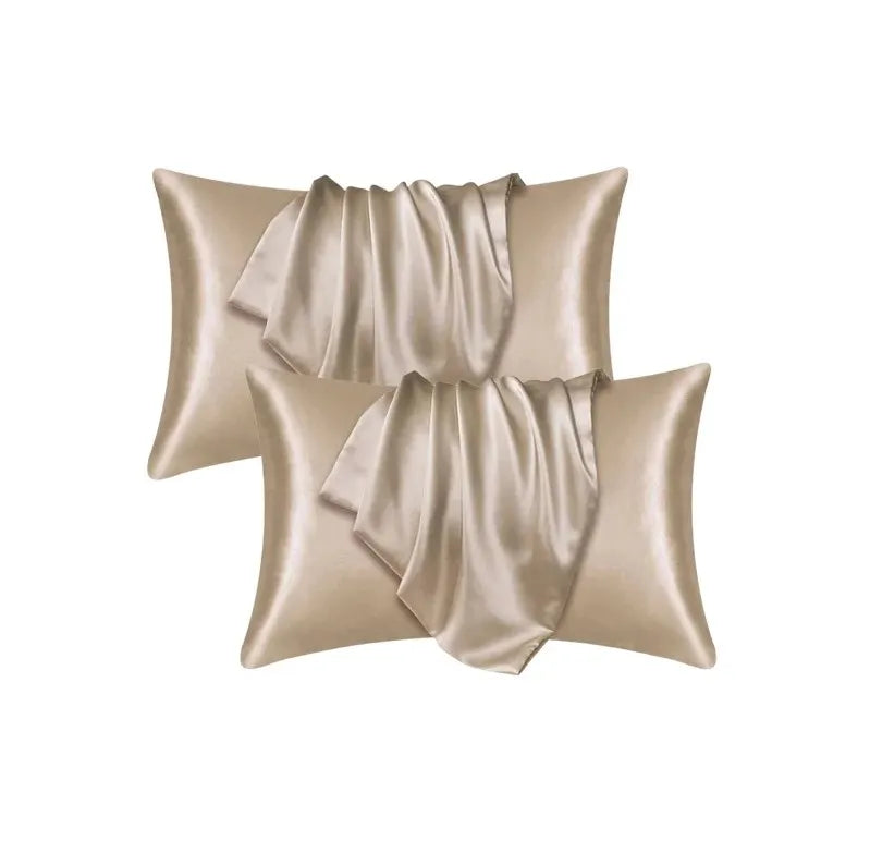Solid Polyester Cotton Pillowcase Soft Satin Look Pillow Cover