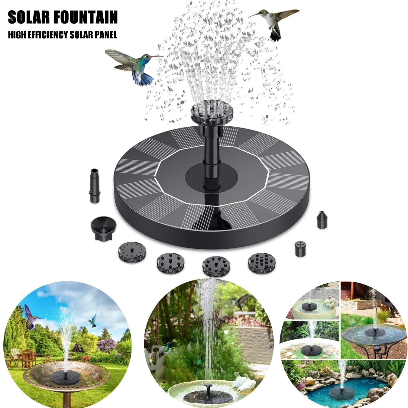 Eco Solar Mini Water Fountain for Outdoor Ponds and Bird Baths