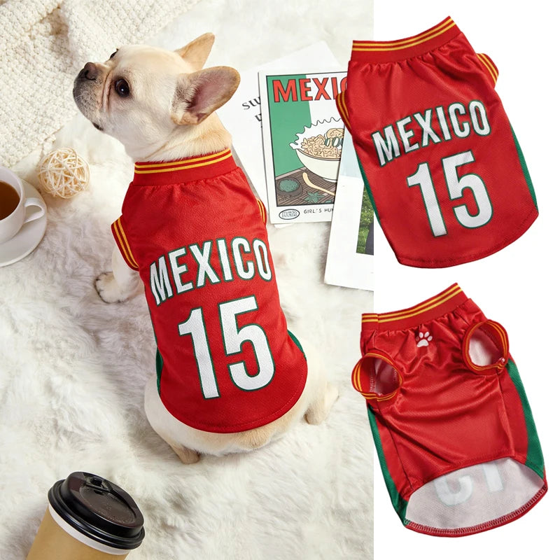 Mesh Breathable Dog Clothes Jersey For Pets Summer T Shirts