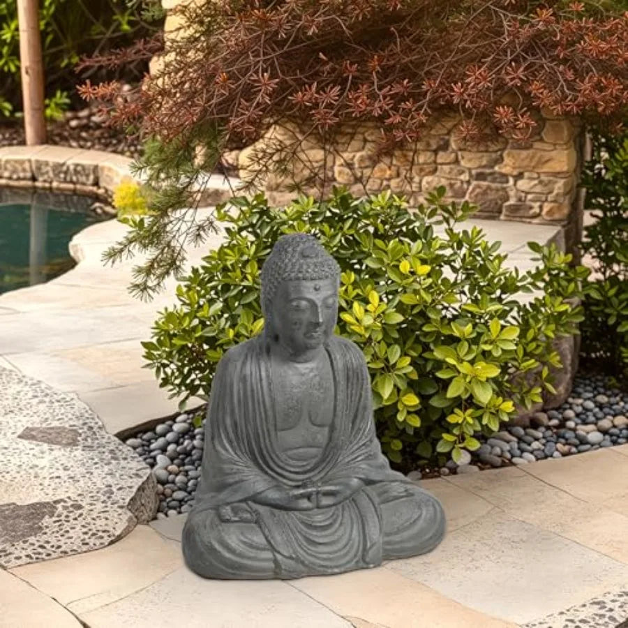 SHXI Buddha Statue Garden Zen Outdoor Indoor Meditating Fiber Sculpture