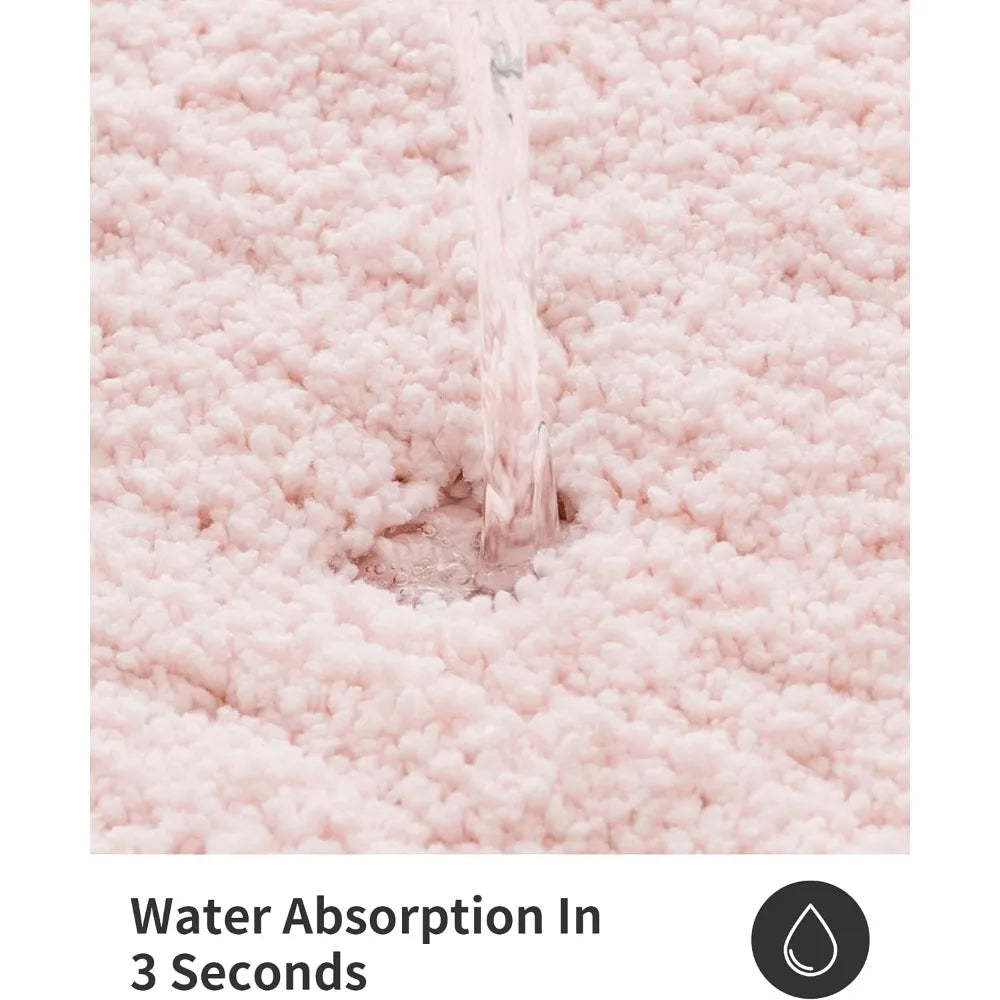 Non Slip Bathroom Rugs Microfiber Plush With Rubber Backing