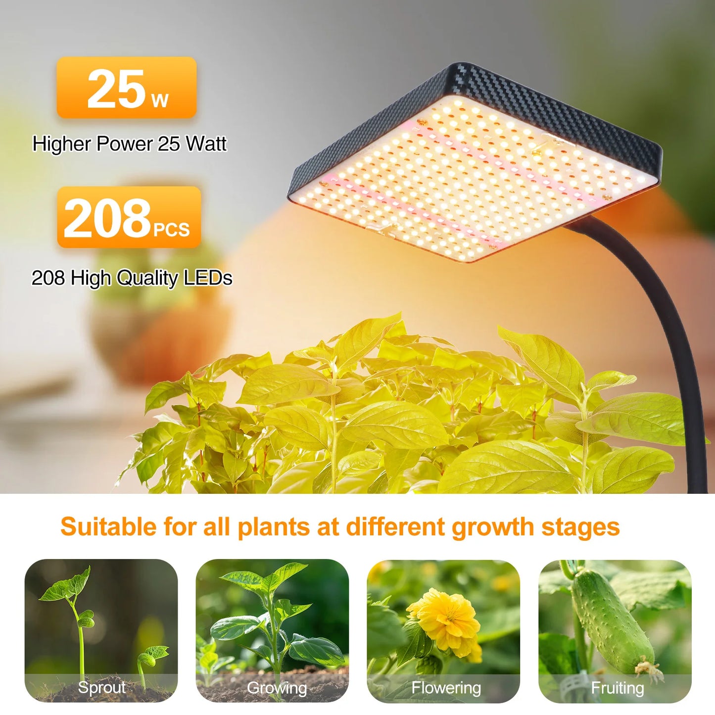 FECiDA Grow Lights With Stand And Timer For Indoor Plants