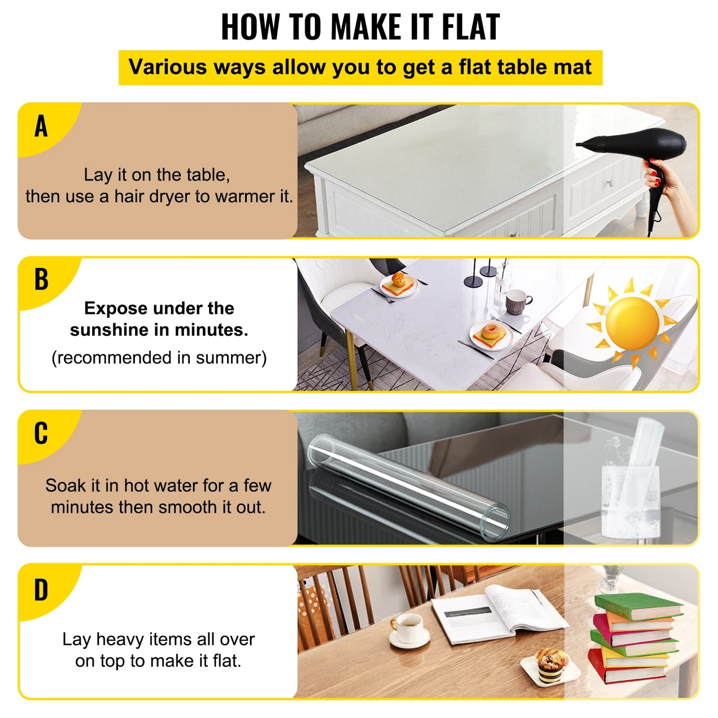 Transparent PVC Table Cloth Desk Protector Waterproof Oilproof For Dining