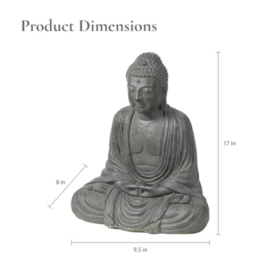 SHXI Buddha Statue Garden Zen Outdoor Indoor Meditating Fiber Sculpture