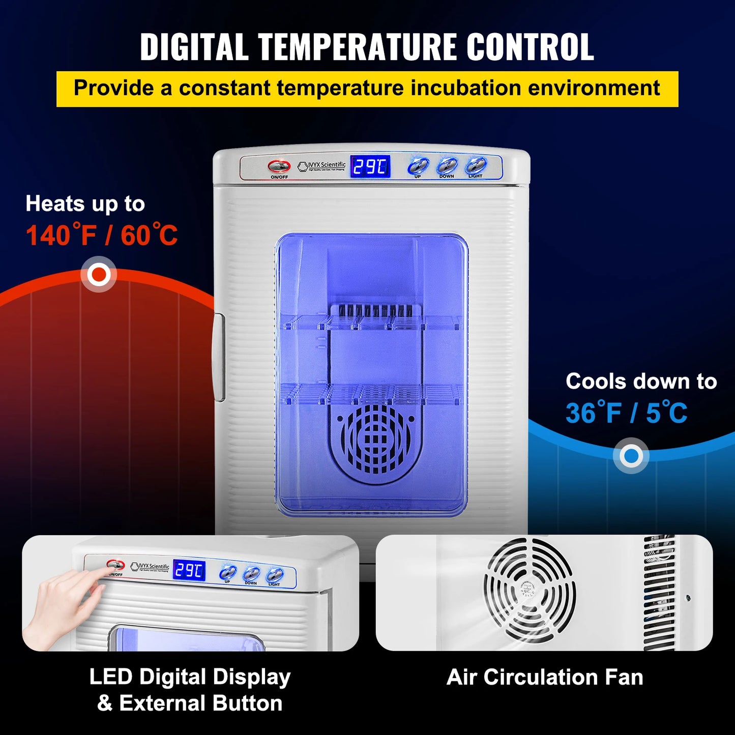 25L Reptile Incubator For Egg Breeding Hatchery And Thermostats