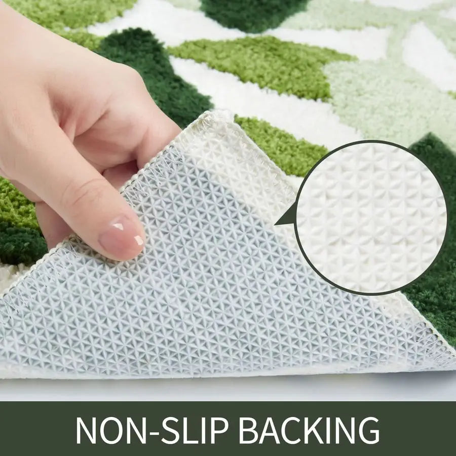 Non Slip Microfiber Bathroom Rug Set Water Absorbent Machine Washable