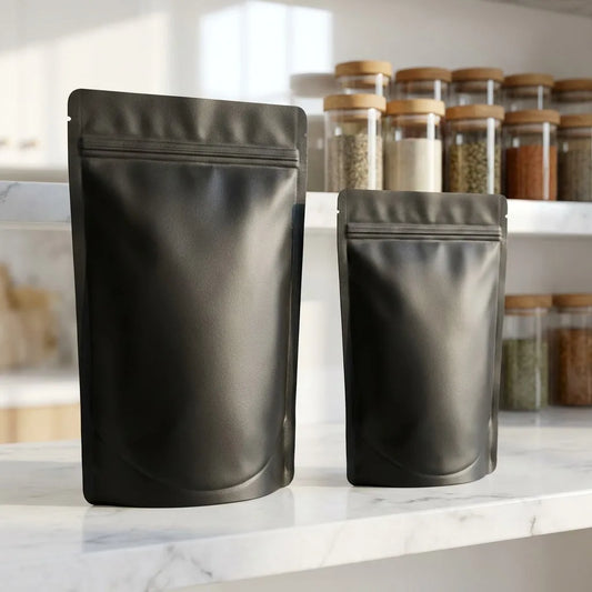 VoluPack Premium Stand Up Mylar Bags With Aluminum Foil Lining Smell Proof