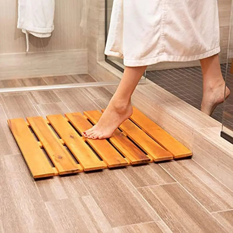Acacia Wood Bath Mats for Bathroom and Shower Floors