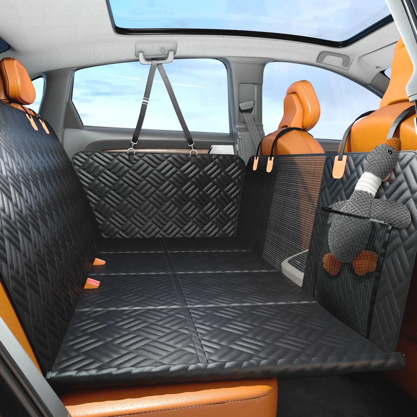 NONECN Car Rear Seat Dog Cover with Washable Extender
