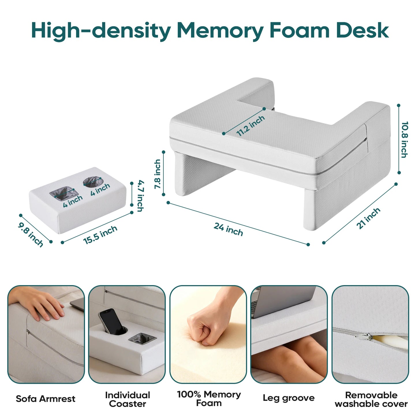 JHK Memory Foam Reading Pillow Neck Support With Ventilated Cover