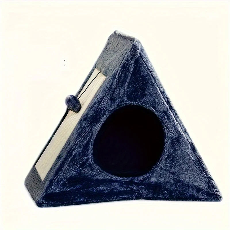 Cat Bed With Plush Ball Toy And Scratching Board