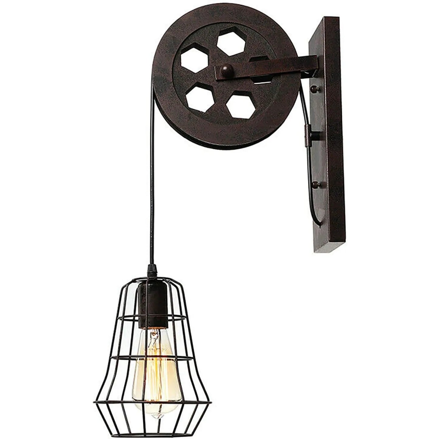 Bymaocar Industrial Wall Sconce Lights Pulley Vintage Farmhouse