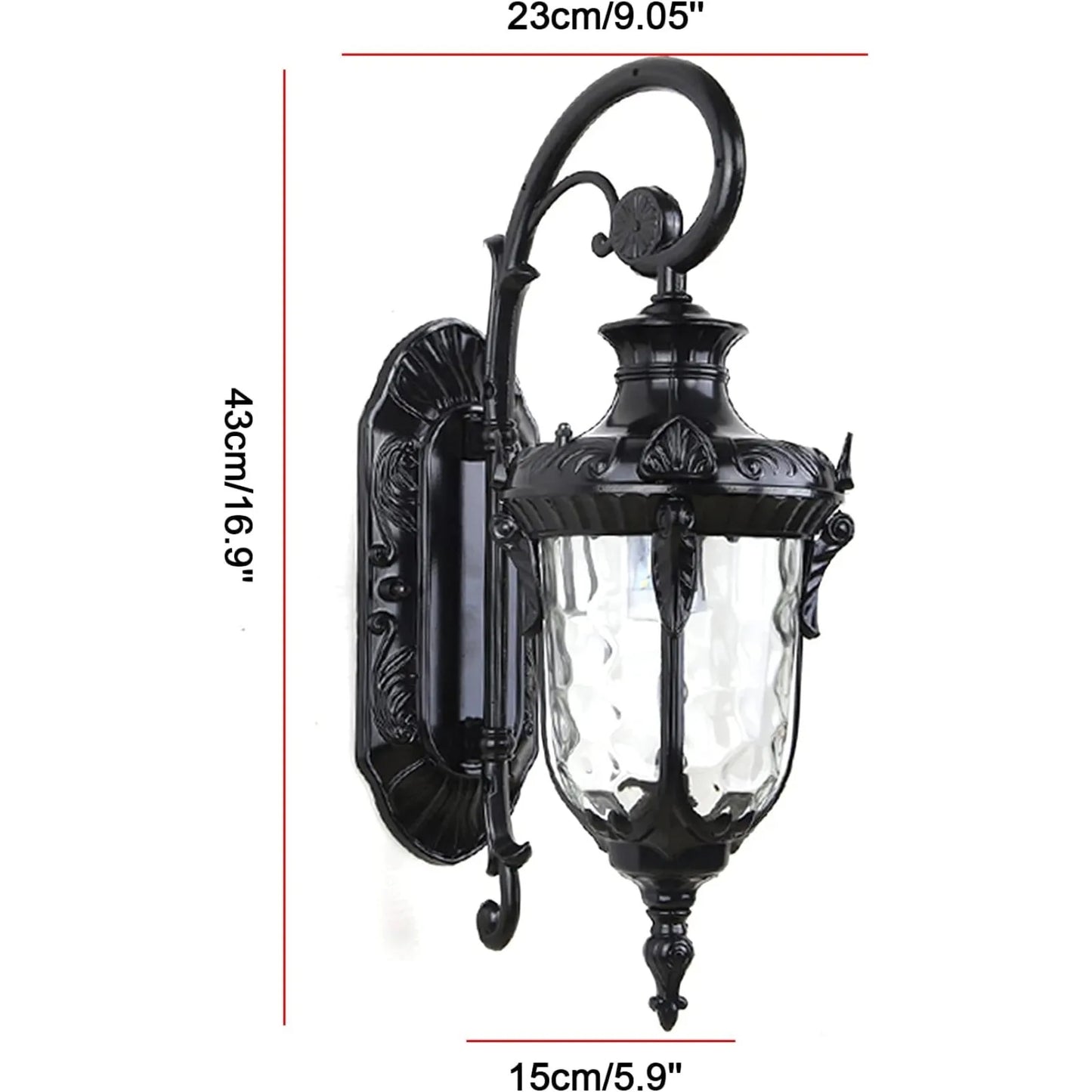 Bymaocar Waterproof Sconce Porch Lamp Wall Mount With Glass Shade