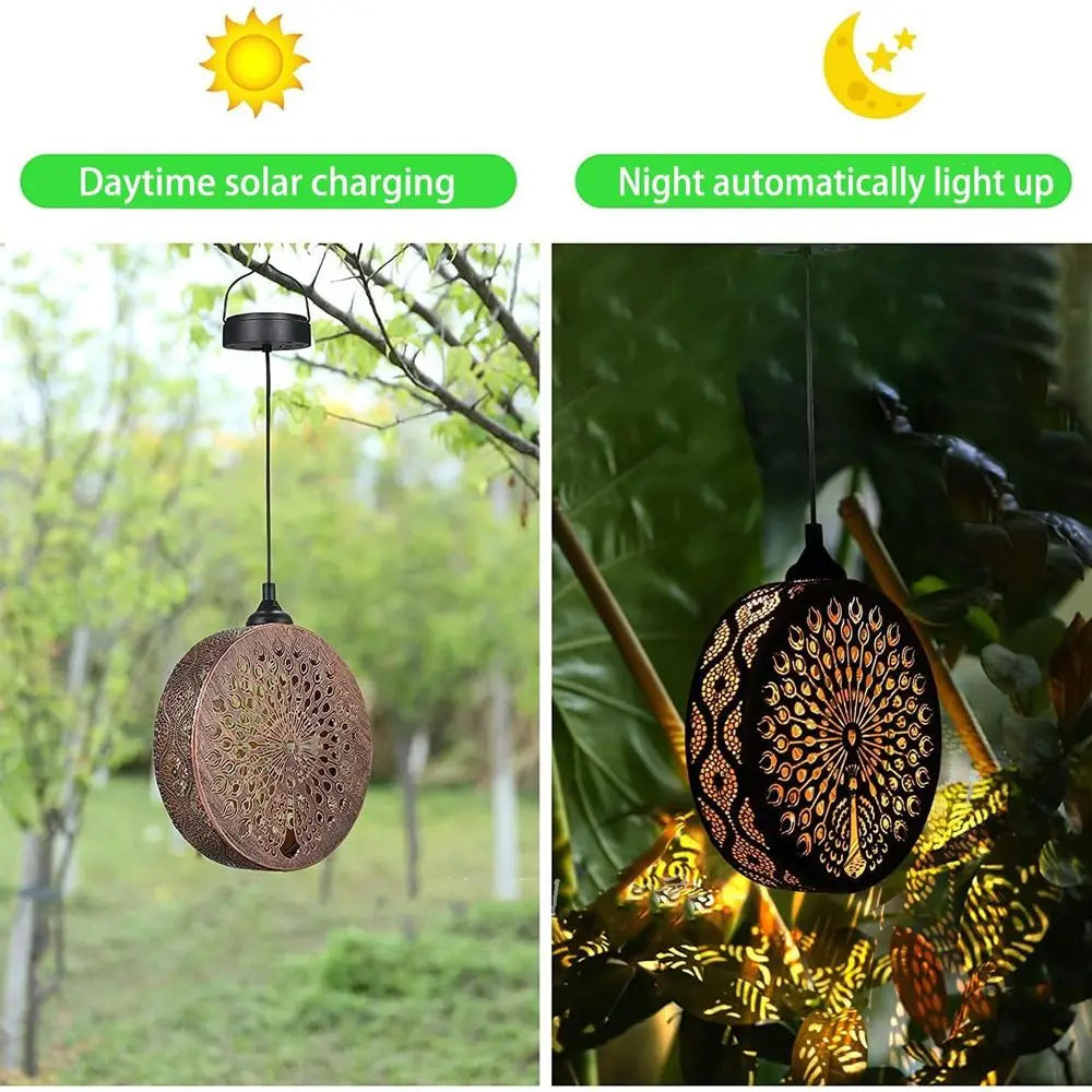 Solar Wind Chimes Outdoor Peacock Lantern Decoration