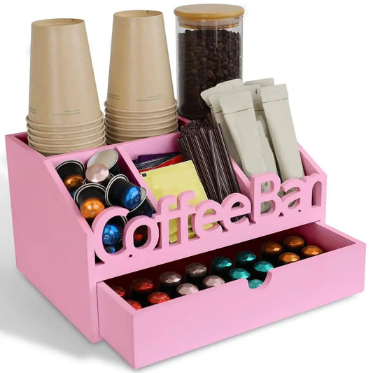 XMSJ Bar Organizer For Countertop Coffee Station With Drawer