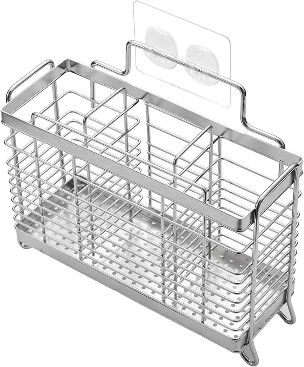 Stainless Steel Utensil Drying Rack With Divided Compartments