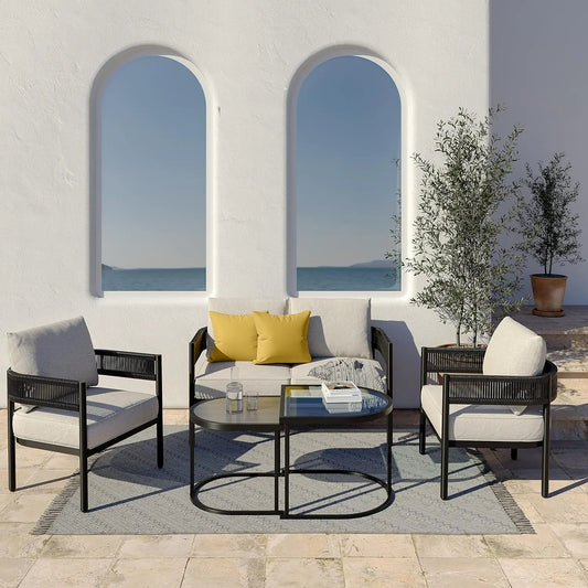 Grand Patio Outdoor Furniture Set Wicker Sofa Coffee Table