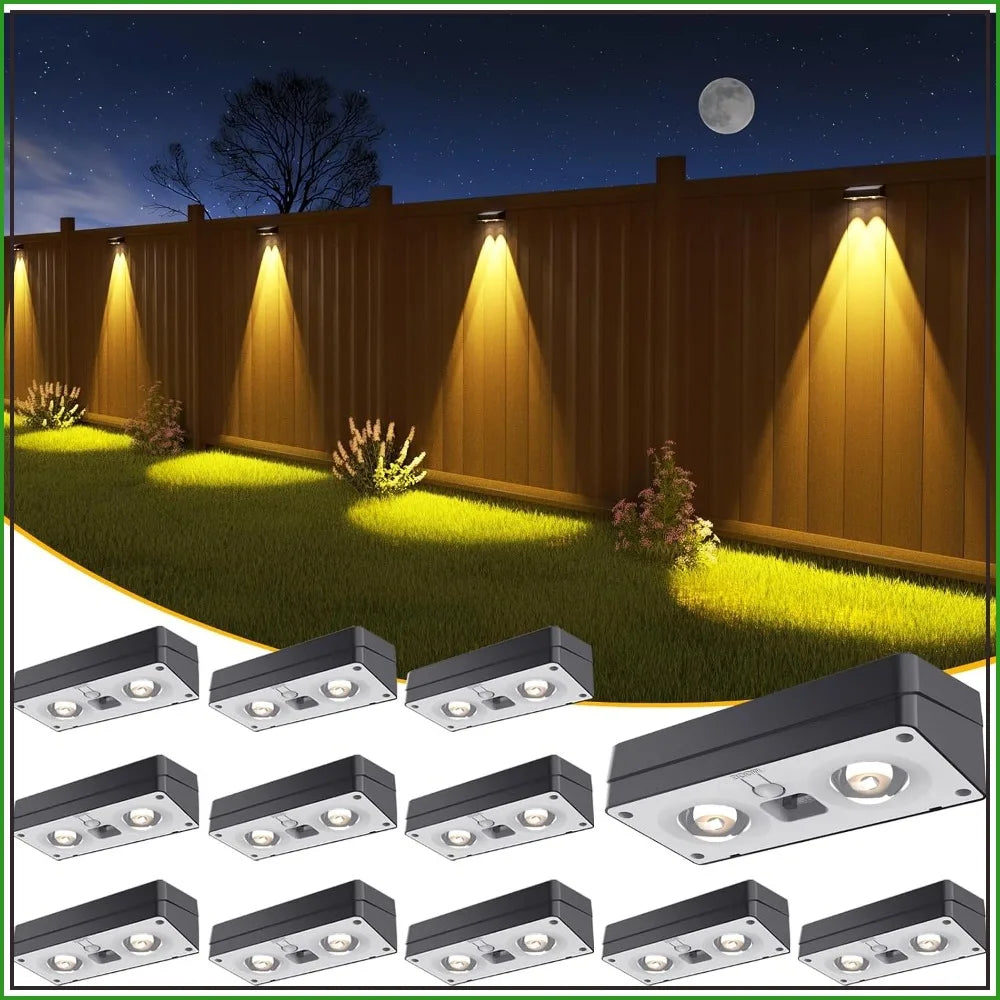 Solar Fence Lights 12 Pack Outdoor LED IP65 Waterproof For Patio Backyard Deck