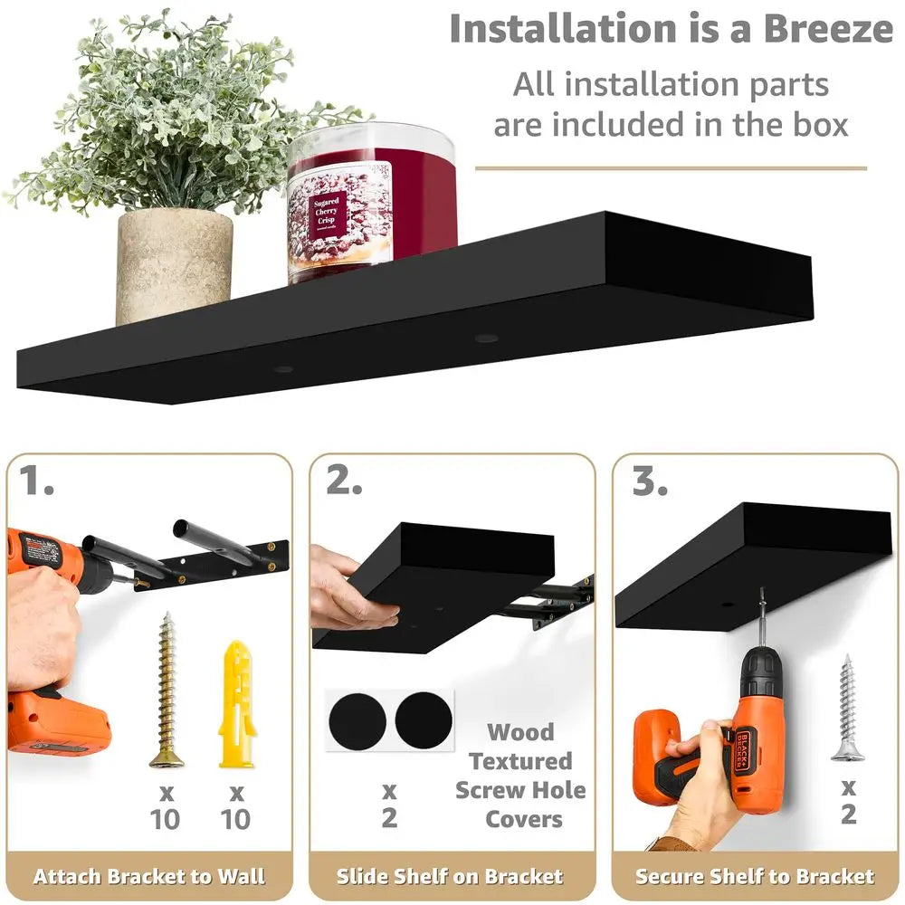 Floating Wall Shelves for Home Display and Storage