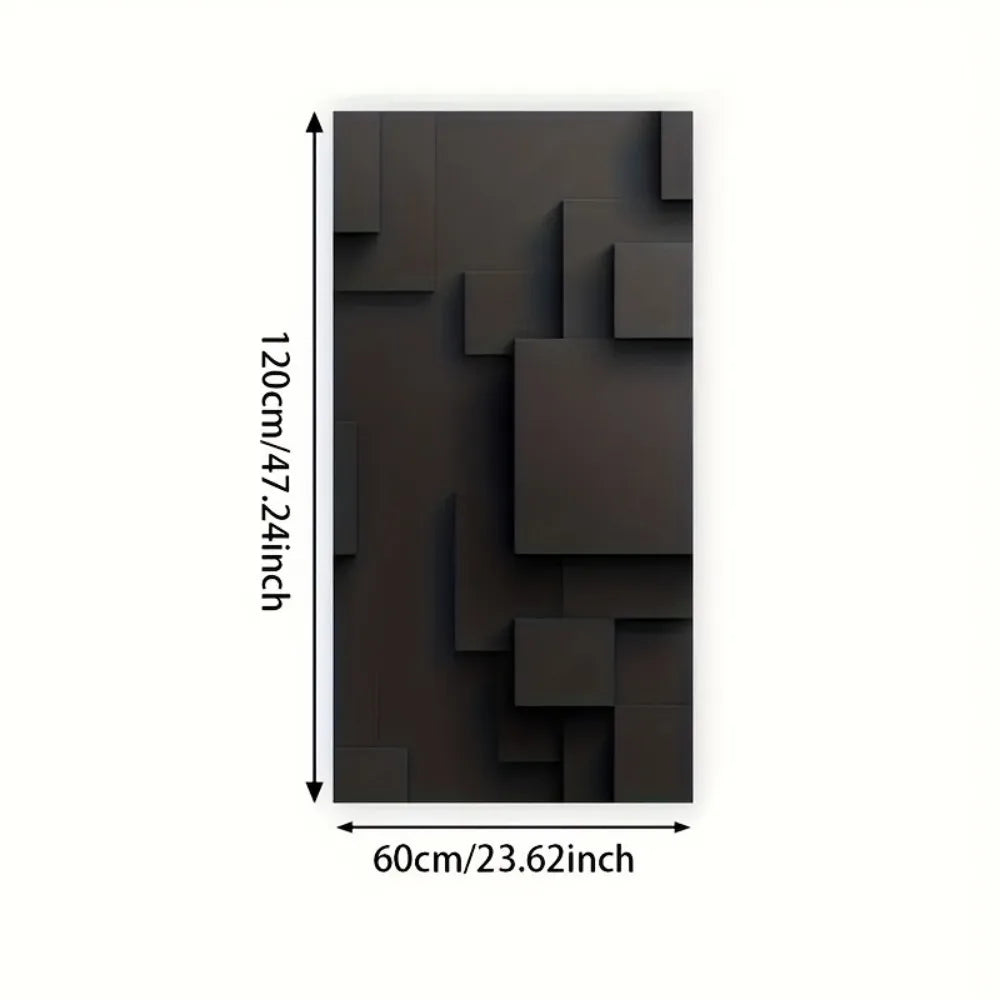 Abstract Geometric Mural Canvas With Pine Wood Frame