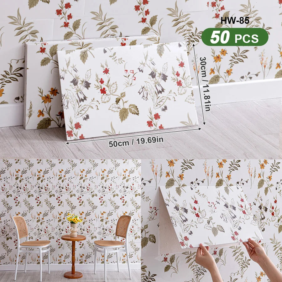 3D Self Adhesive Wall Tiles For Indoor Spaces Decor