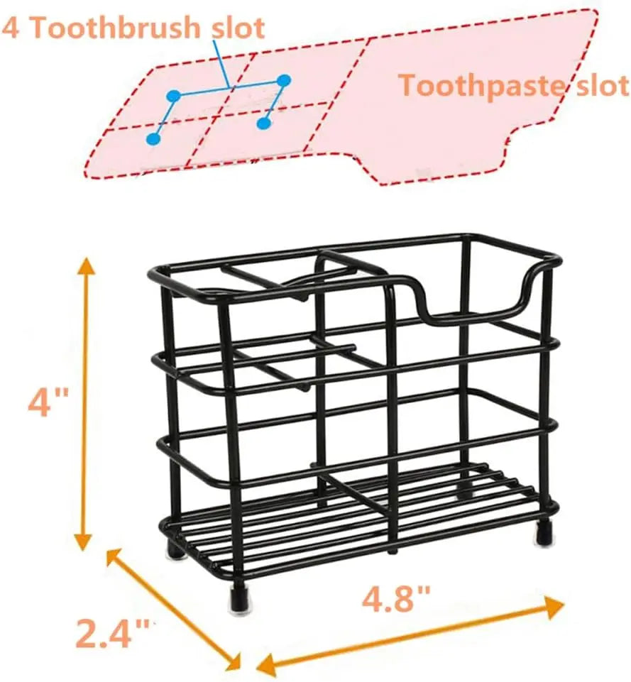 Stainless Steel Toothbrush and Toothpaste Holder for Bathroom