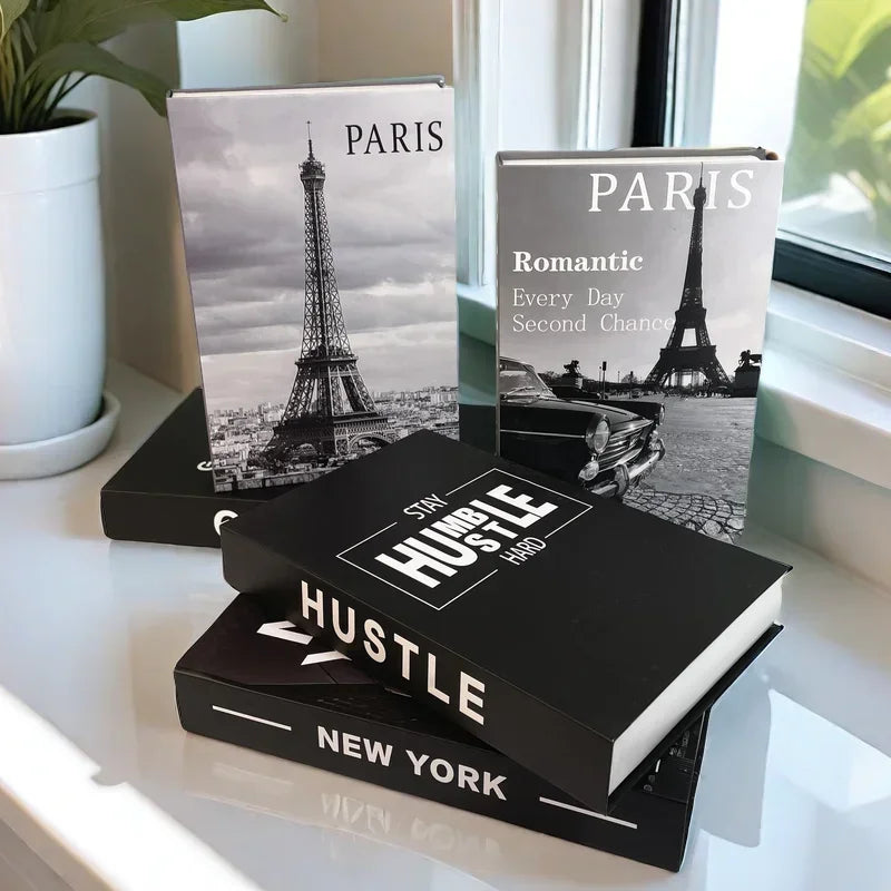 Luxury Fake Book Storage Box Decor Paris Interior Ornaments