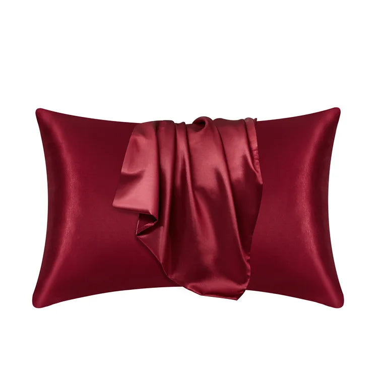 Solid Polyester Cotton Pillowcase Soft Satin Look Pillow Cover