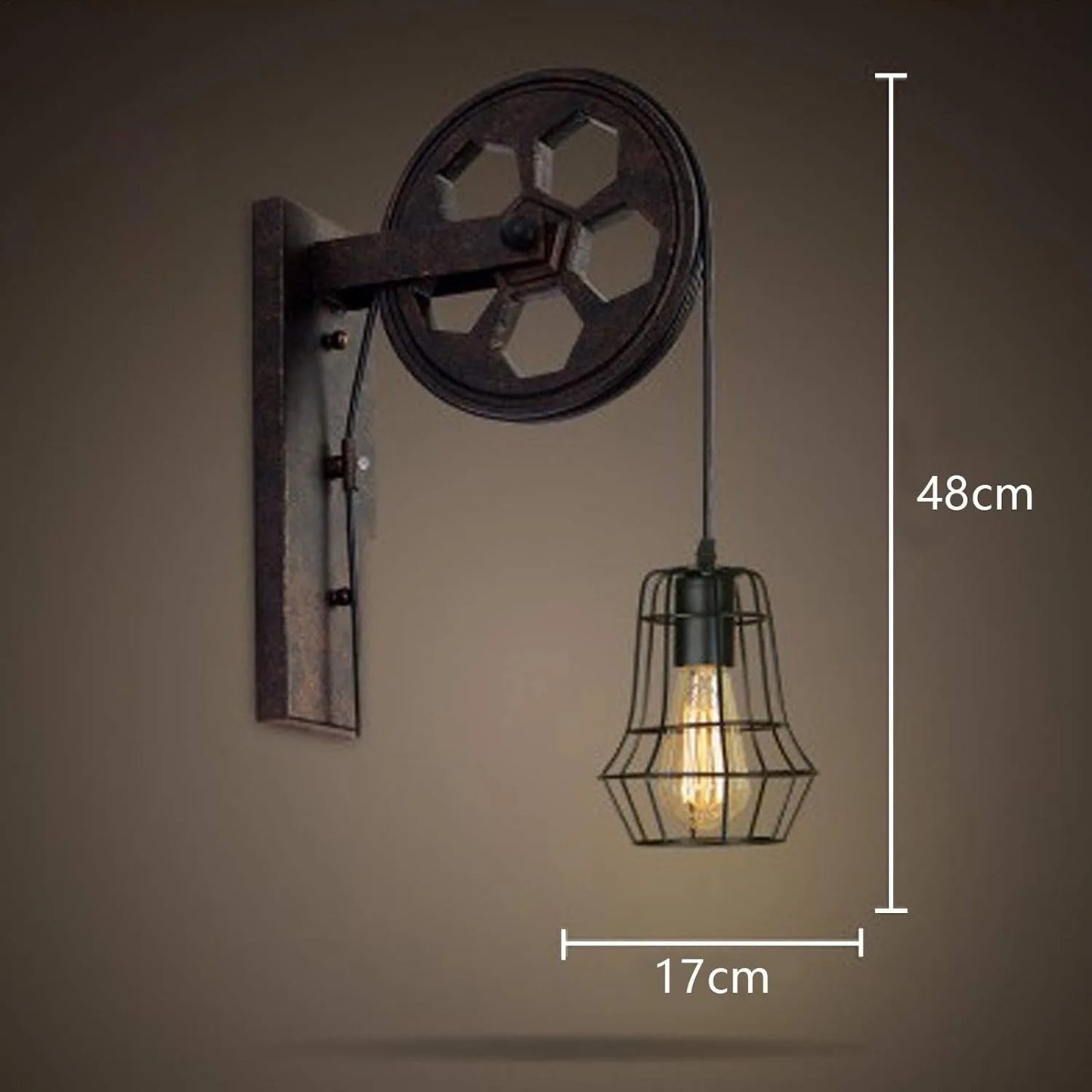 Bymaocar Industrial Wall Sconce Lights Pulley Vintage Farmhouse