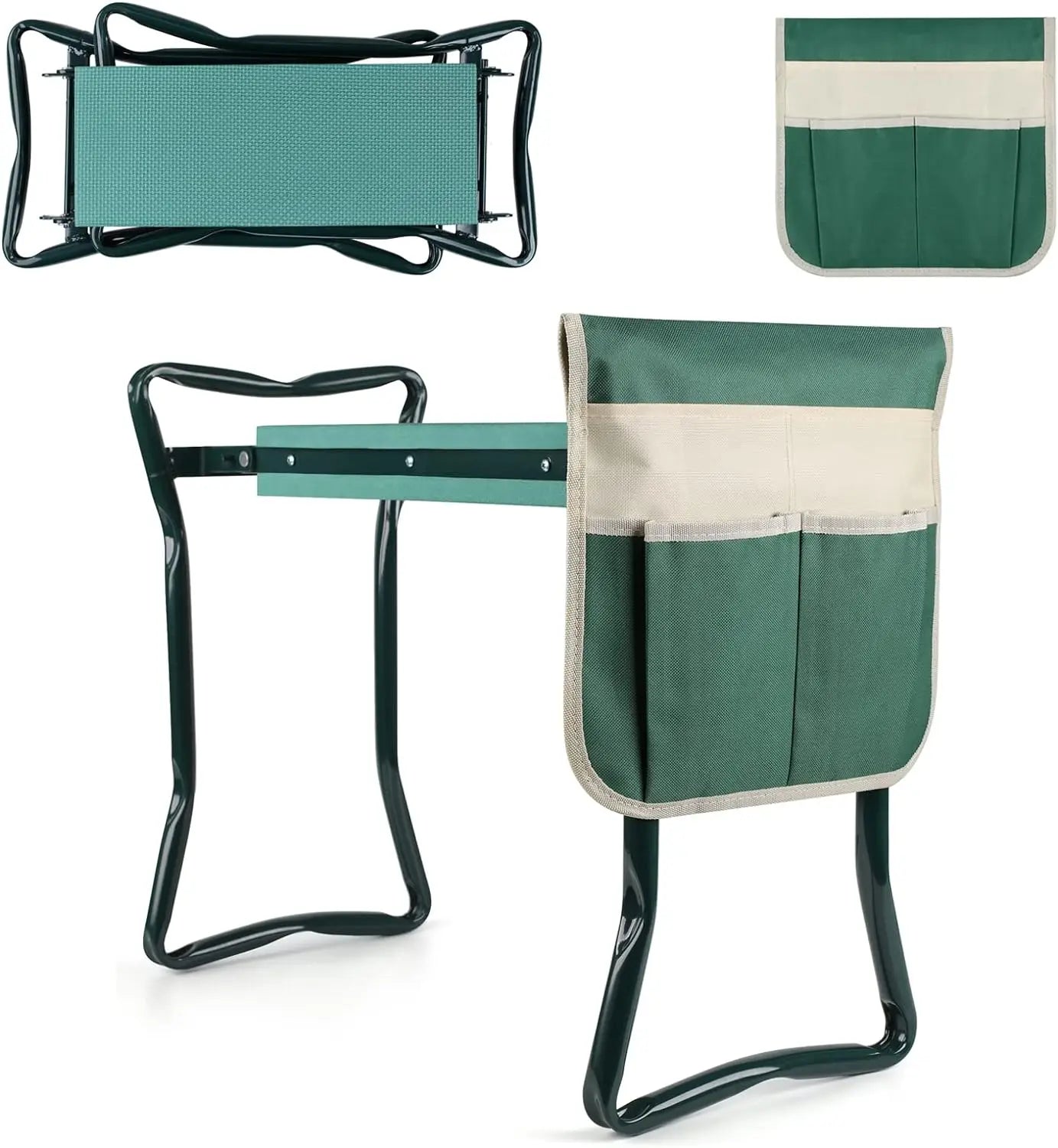 Garden Kneeler And Seat Folding Bench With Foam Kneeling Pad
