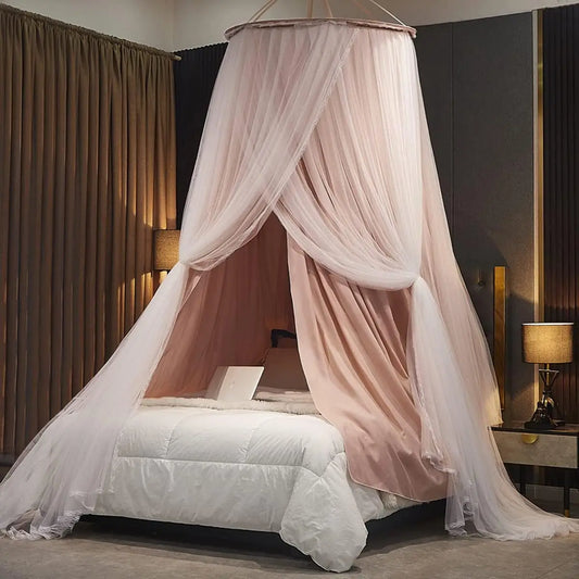 Double Layer Princess Bed Canopy With Lace Mosquito Net For Queen And King Beds