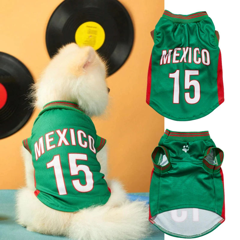 Mesh Breathable Dog Clothes Jersey For Pets Summer T Shirts