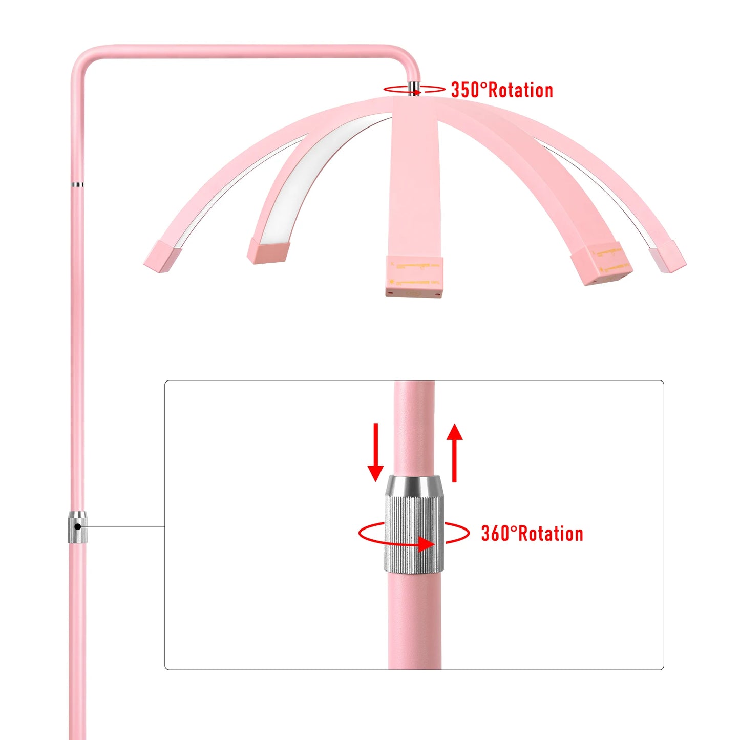 FOSOTO Bi Color Half Moon LED Video Light Floor Tripod