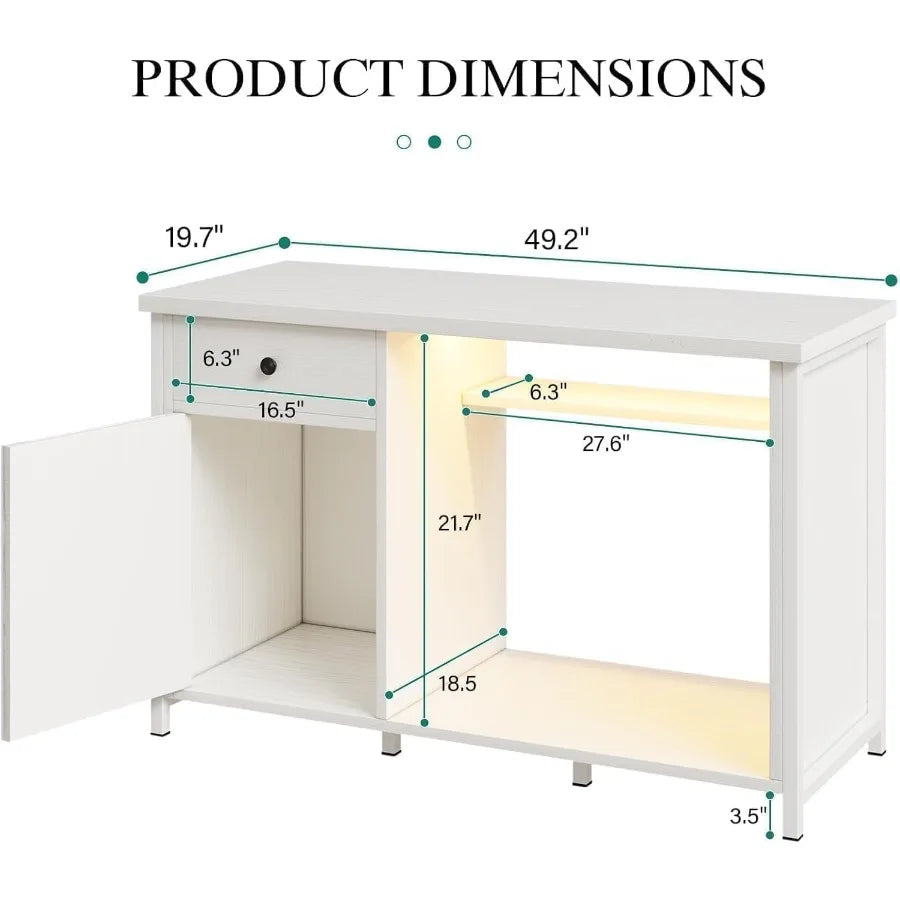 Fish Tank Stand With LED Light And Power Outlets