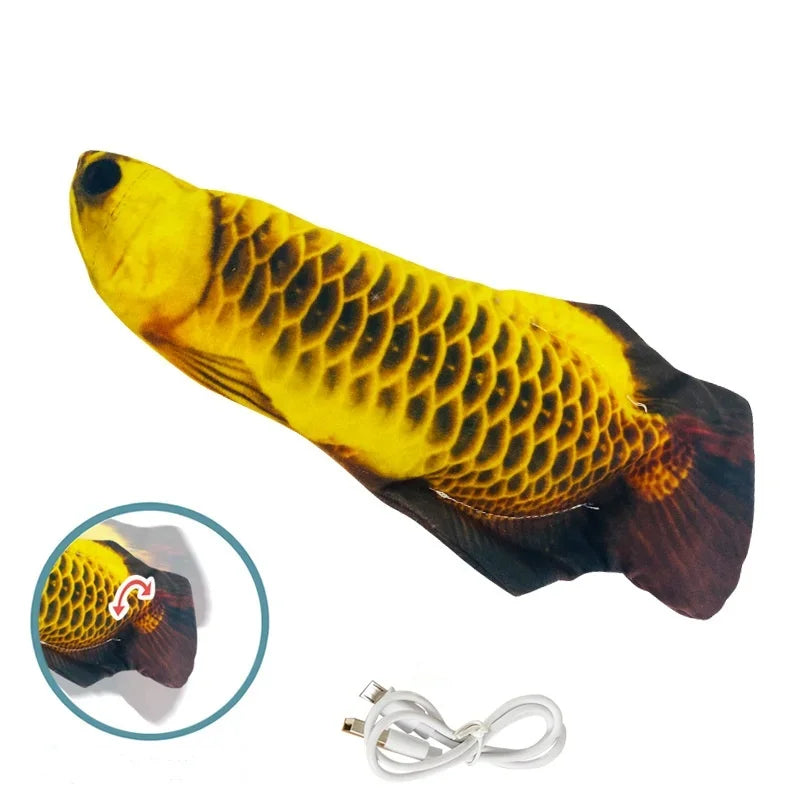 Interactive USB Charger Fish Cat Toy Electric Floppy Chew Toy