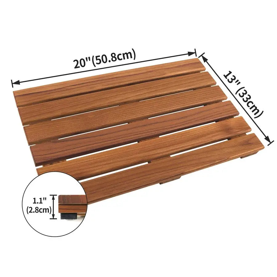 Teak Shower Mat Non Slip Bath Mat Luxury Spa Wooden