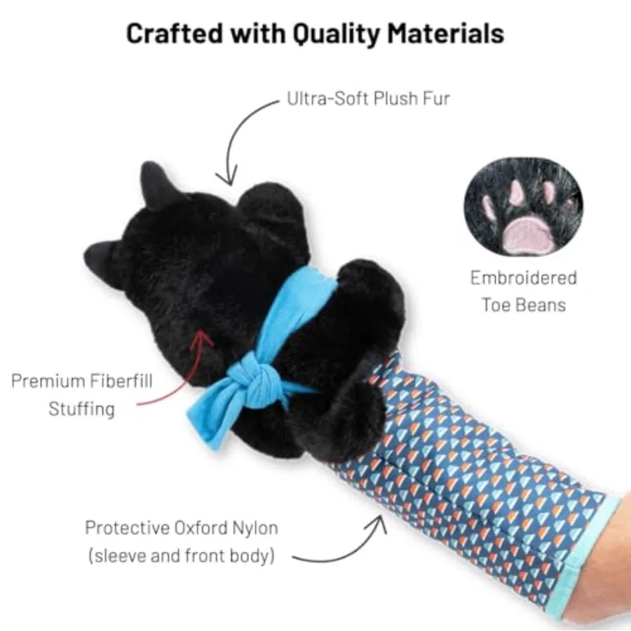 Cat Wrestling Glove Puppet With Protective Sleeve And Catnip For Playtime