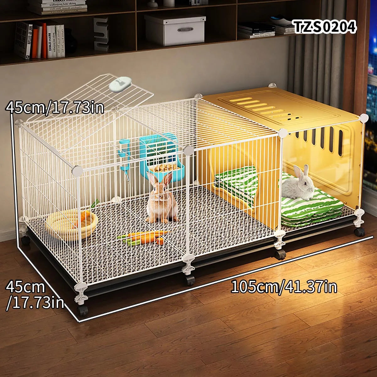 NONECN Encrypted Rabbit Cage With Guinea Pig Nest Kit