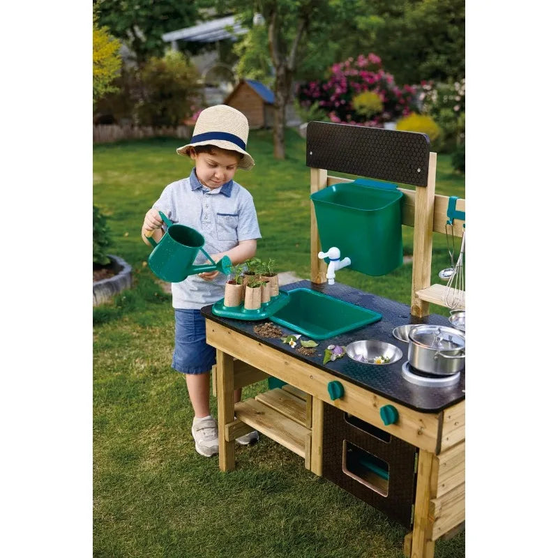 Outdoor Mud Kitchen Wooden Toy Playset With Accessories