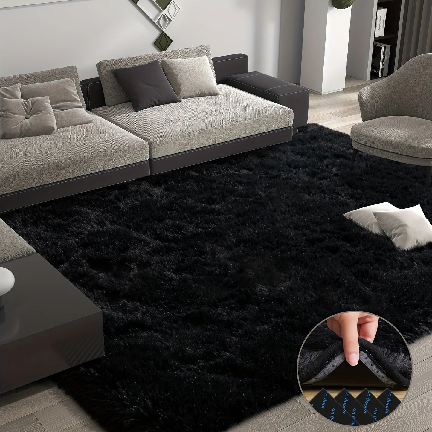 Geometric Plush Area Rug for Living Room and Bedroom