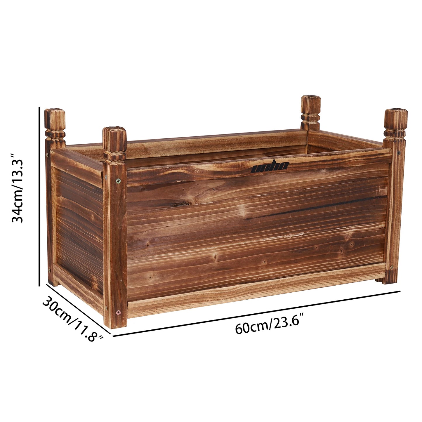 Wooden Raised Flower Bed Planter Box for Indoor Outdoor Gardens