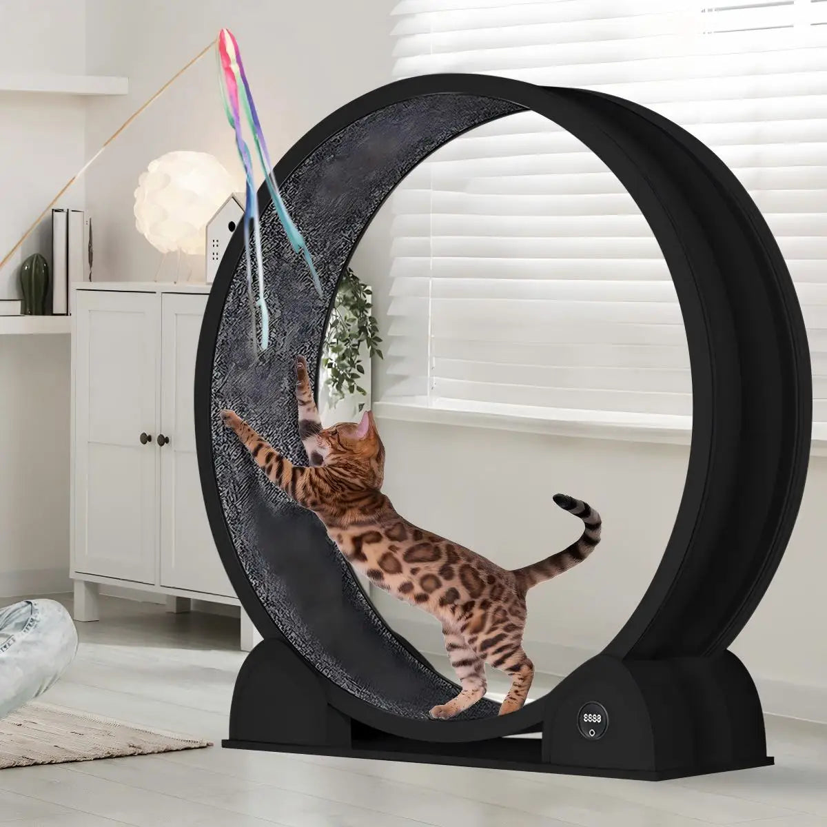 HiMISS Cat Exercise Wheel Super Quiet Running Wheel Pedometer